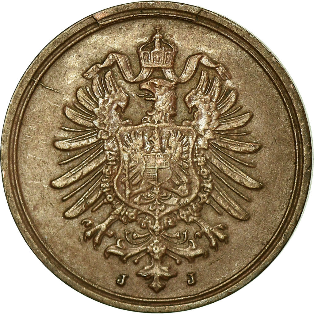 Coin, GERMANY - EMPIRE, Wilhelm I, Pfennig, 1889, Hamburg, EF(40-45), Copper