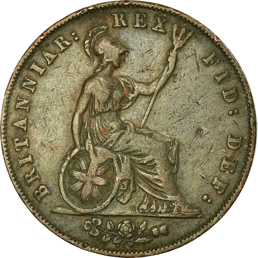 Coin, Great Britain, George IV, 1/2 Penny, 1826, EF(40-45), Copper, KM:692