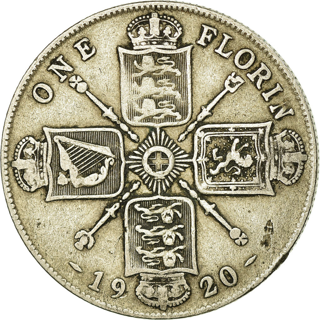Coin, Great Britain, George V, Florin, Two Shillings, 1920, VF(20-25), Silver