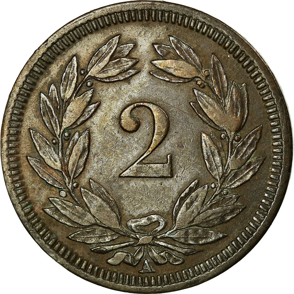 Moneta, Svizzera, 2 Rappen, 1850, Bern, BB, Bronzo, KM:4.1