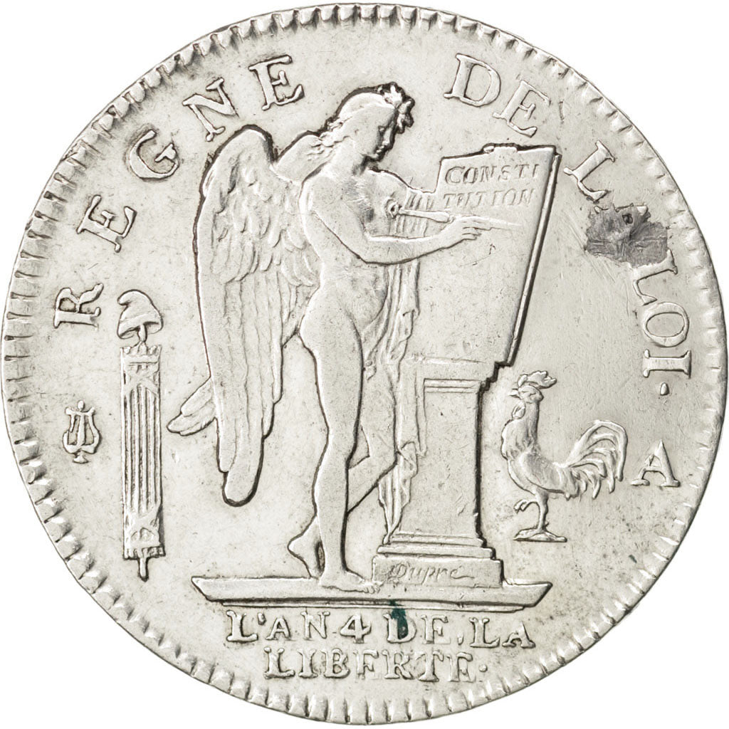 Moneta, Francia, Écu de 6 livres françois, ECU, 6 Livres, 1792, Paris, BB+