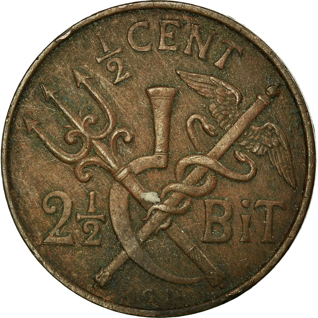 Coin, Danish West Indies, Christian IX, 1/2 Cent, 2-1/2 Bit, 1905, Copenhagen