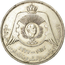 Coin, Jordan, Hussein, 1/4 Dinar, 1977/AH1397, EF(40-45), Copper-nickel, KM:30