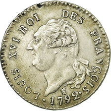 France, Louis XVI, 30 sols françois, 1792, Limoges, Silver, EF(40-45)