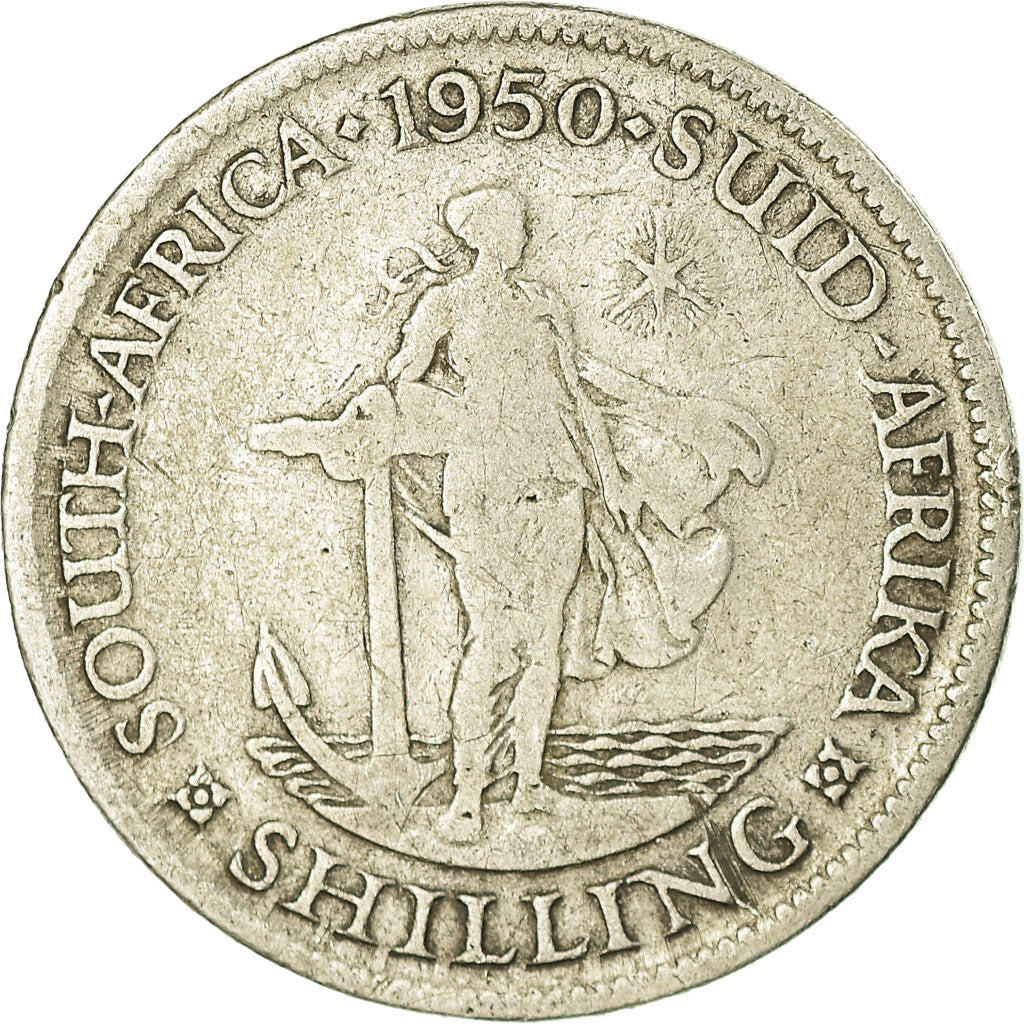 Coin, South Africa, George VI, Shilling, 1950, VF(30-35), Silver, KM:37.1