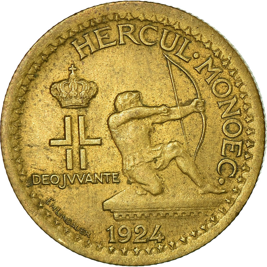 Coin, Monaco, Louis II, 50 Centimes, 1926, Poissy, EF(40-45), Aluminum-Bronze