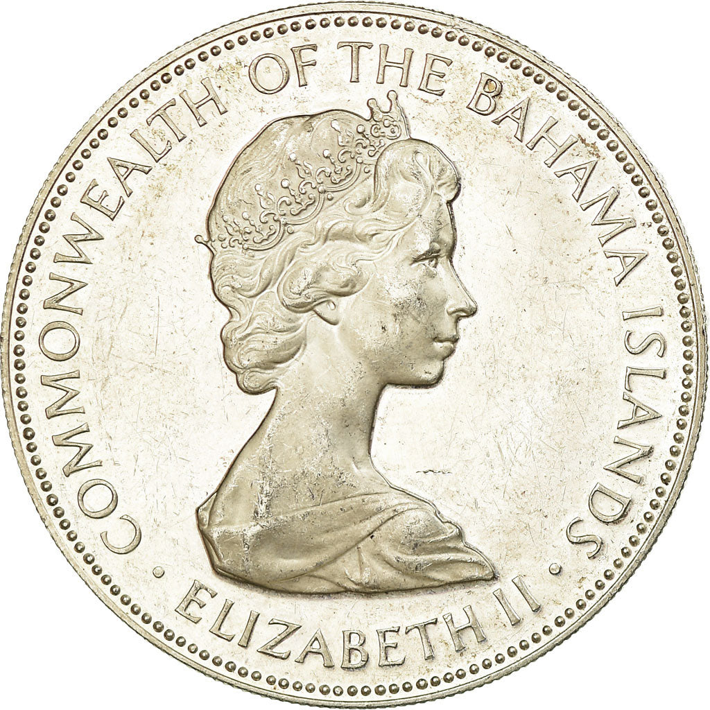 Moneta, Bahamas, Elizabeth II, 5 Dollars, 1972, Franklin Mint, U.S.A., BB