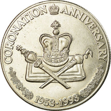 Moneda, ISLAS TURCAS Y CAICOS, Elizabeth II, 5 Crowns, 1993, EBC, Cobre -