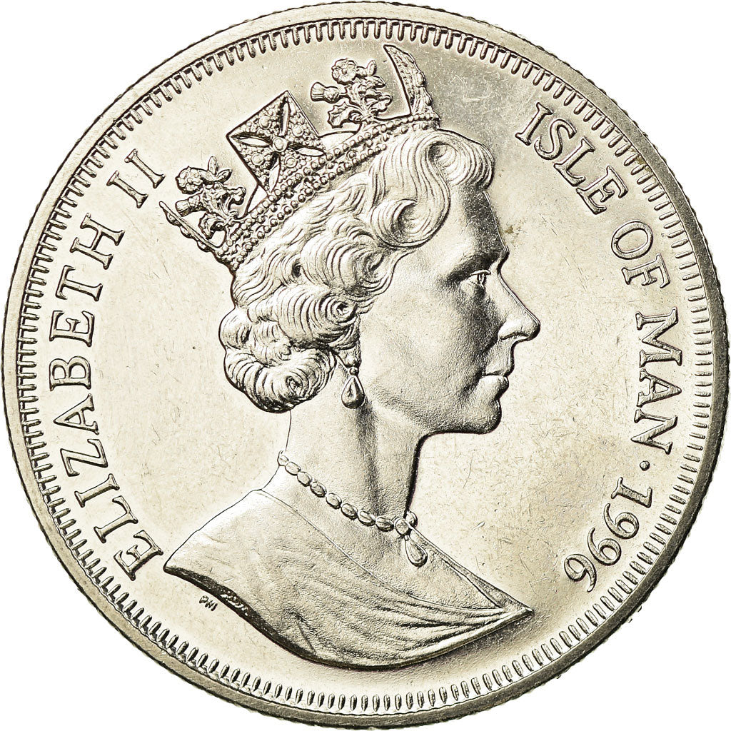 Coin, Isle of Man, Elizabeth II, Crown, 1996, Pobjoy Mint, AU(55-58)