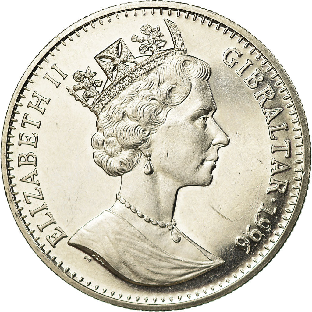 Monnaie, Gibraltar, Elizabeth II, Crown, 1996, SUP, Copper-nickel, KM:477