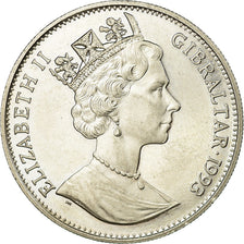 Coin, Gibraltar, Elizabeth II, Crown, 1993, EF(40-45), Copper-nickel, KM:145