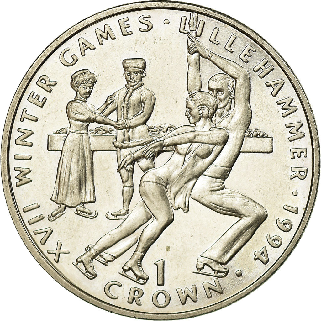 Coin, Gibraltar, Elizabeth II, Crown, 1993, EF(40-45), Copper-nickel, KM:145