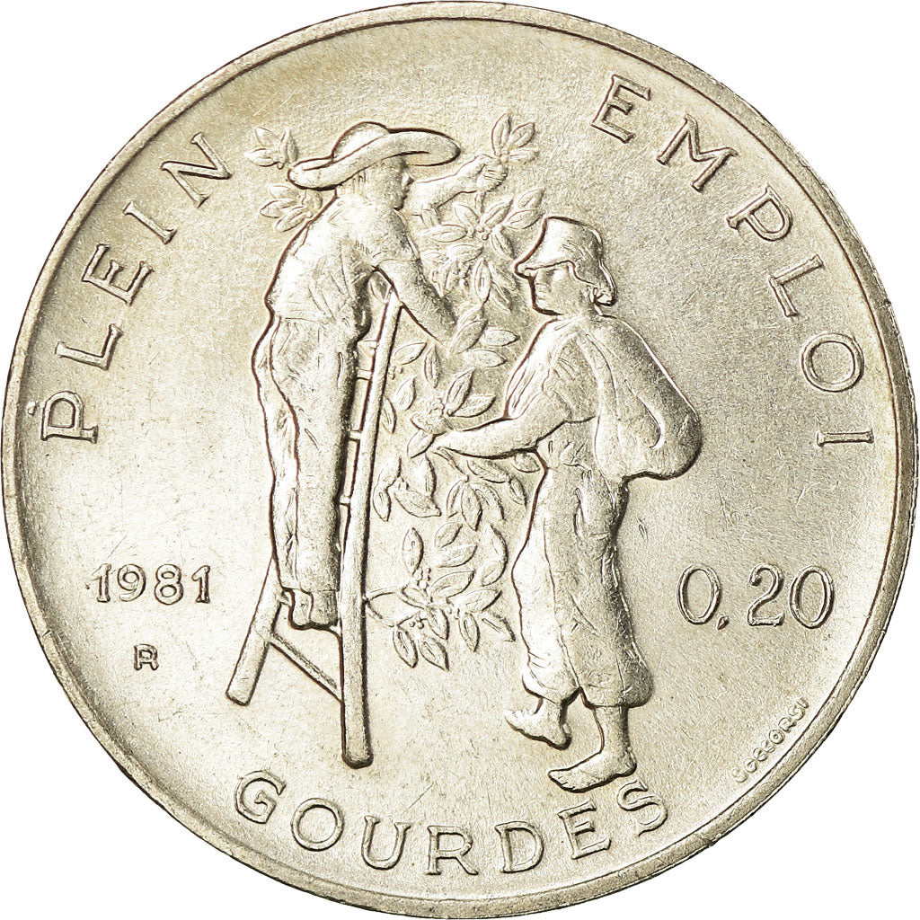 Coin, Haiti, 20 Centimes, 1981, AU(55-58), Copper-nickel, KM:147