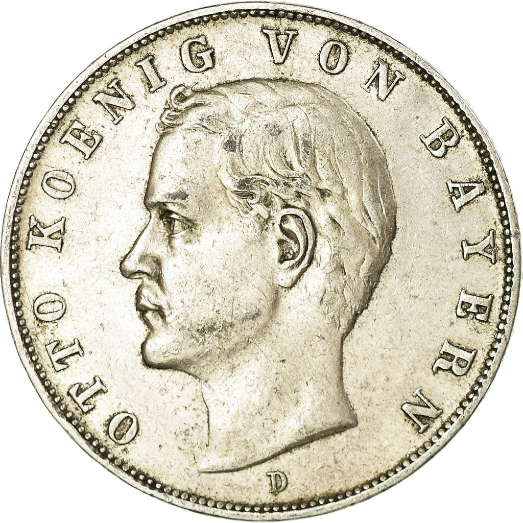 Monnaie, Etats allemands, BAVARIA, Otto, 3 Mark, 1913, Munich, TTB+, Argent