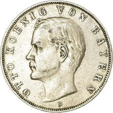 Munten, Duitse staten, BAVARIA, Otto, 3 Mark, 1913, Munich, ZF+, Zilver, KM:996