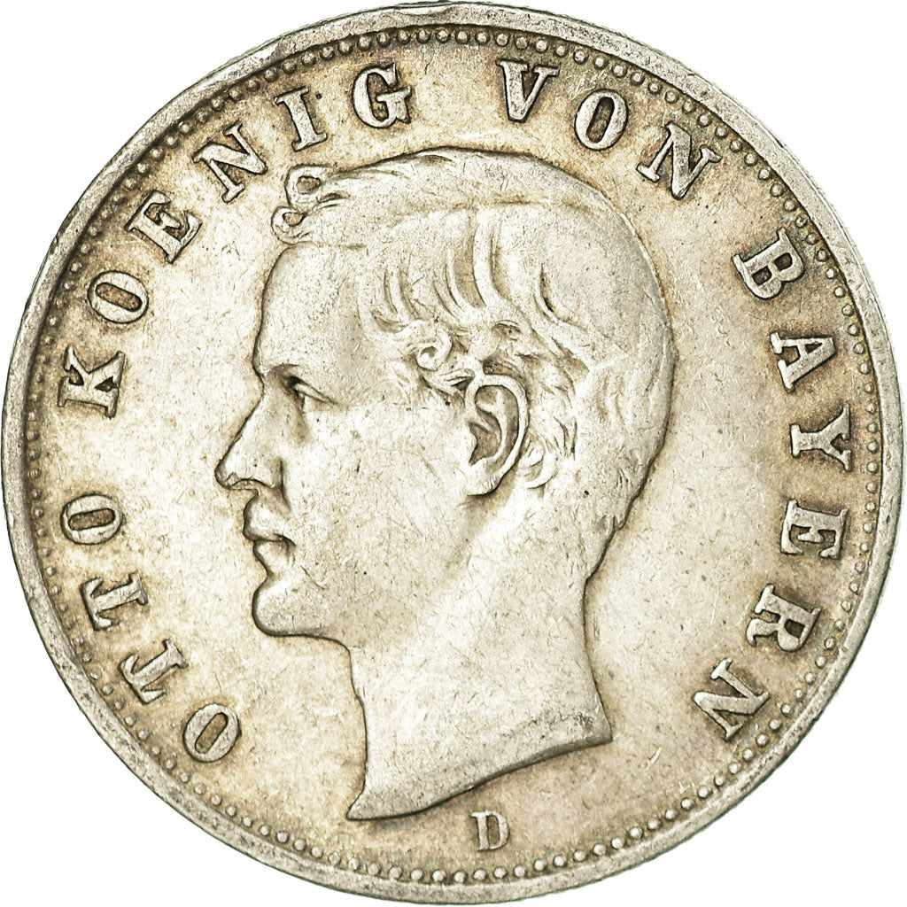 Coin, German States, BAVARIA, Otto, 2 Mark, 1905, Munich, EF(40-45), Silver