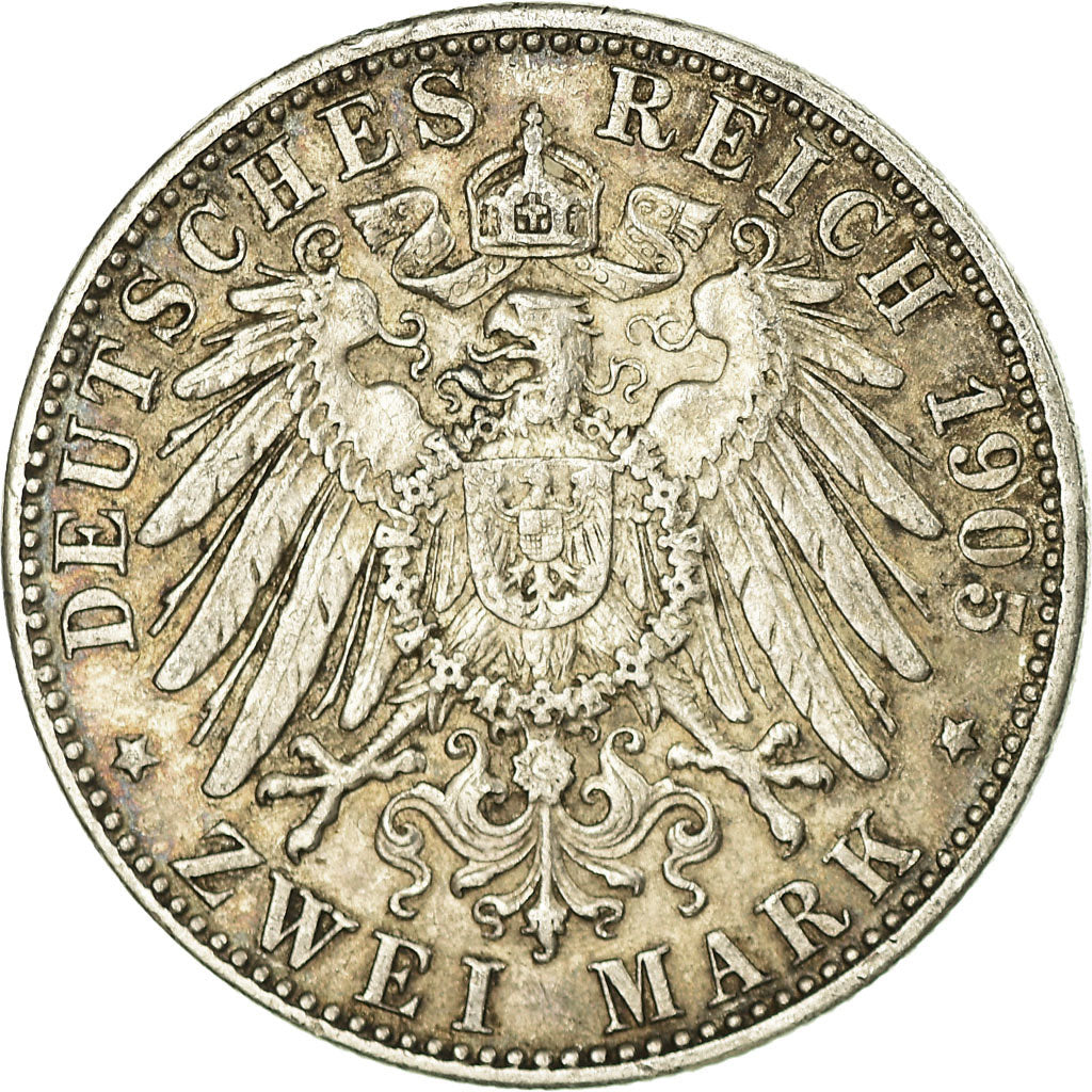 Coin, German States, BAVARIA, Otto, 2 Mark, 1905, Munich, EF(40-45), Silver