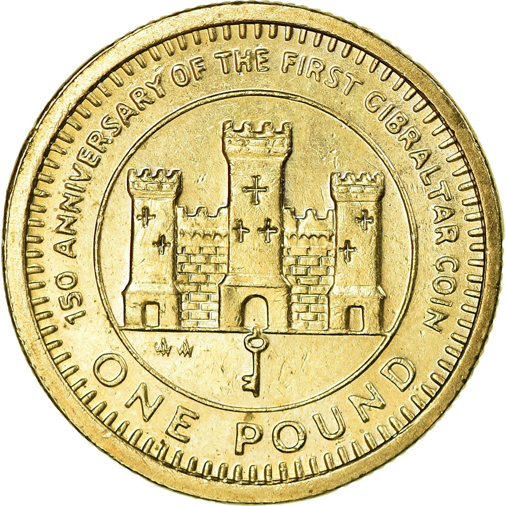 Coin, Gibraltar, Elizabeth II, Pound, 1989, EF(40-45), Nickel-brass, KM:32
