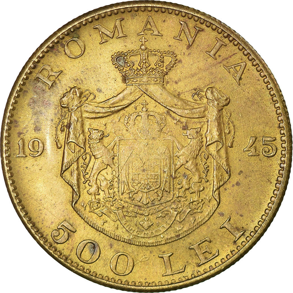 Coin, Romania, Mihai I, 500 Lei, 1945, EF(40-45), Brass, KM:67