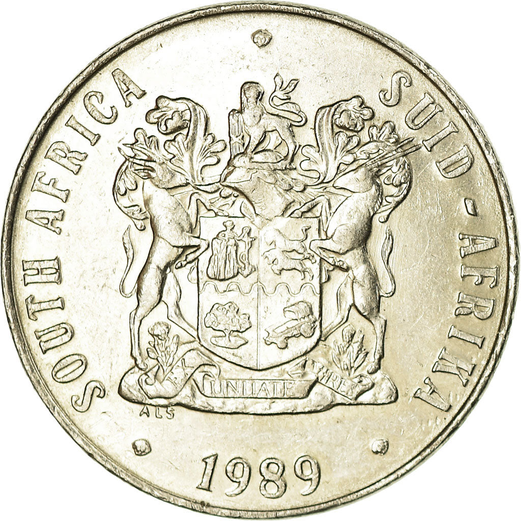 Coin, South Africa, 50 Cents, 1989, AU(55-58), Nickel, KM:87