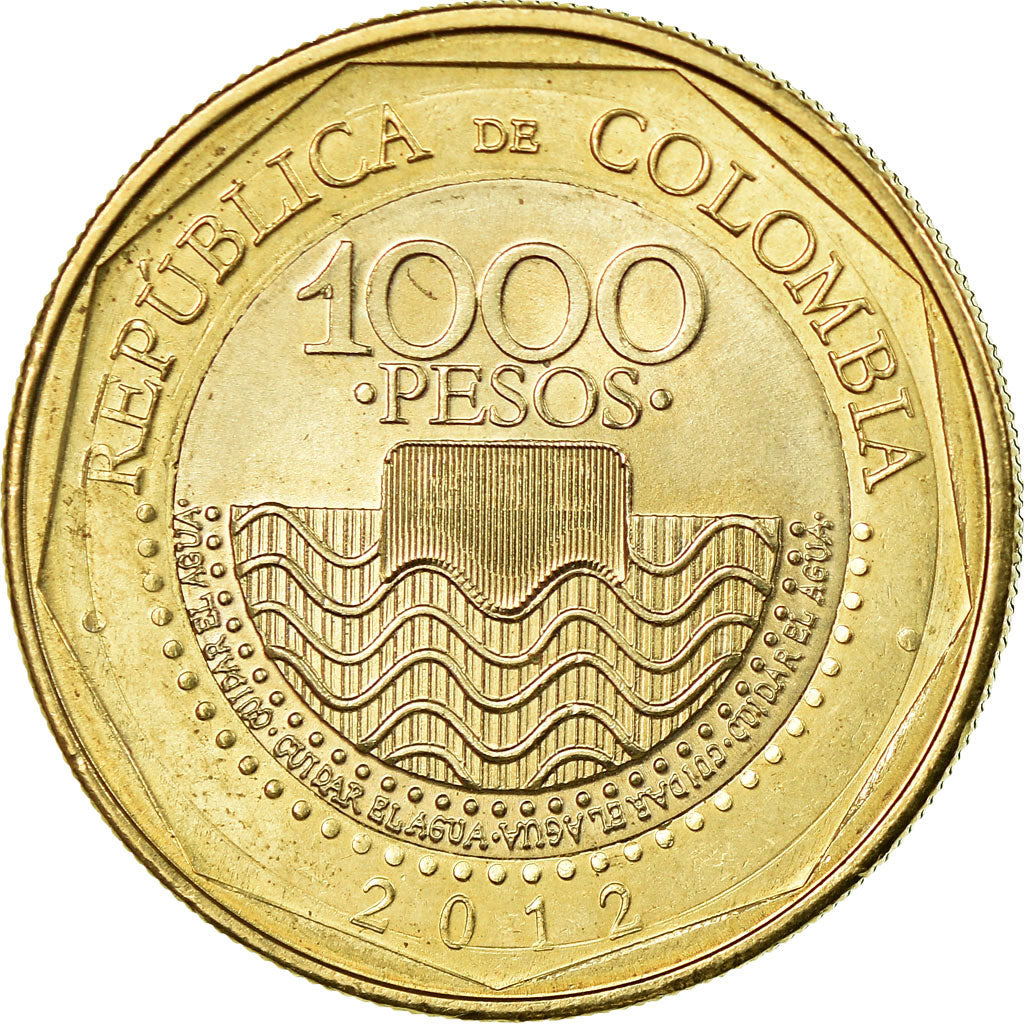Moneda, Colombia, 1000 Pesos, 2012, SC, Bimetálico, KM:299