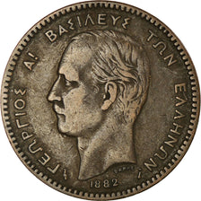 Moneta, Grecja, George I, 10 Lepta, 1882, EF(40-45), Miedź, KM:55