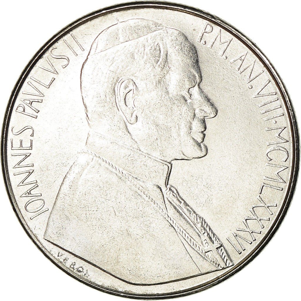Moneda, CIUDAD DEL VATICANO, John Paul II, 100 Lire, 1986, Roma, SC, Acero