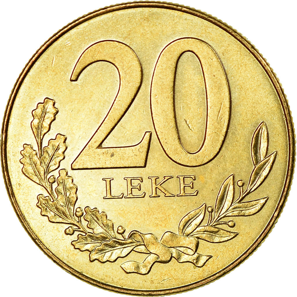 Coin, Albania, 20 Leke, 1996, Rome, MS(60-62), Aluminum-Bronze, KM:78