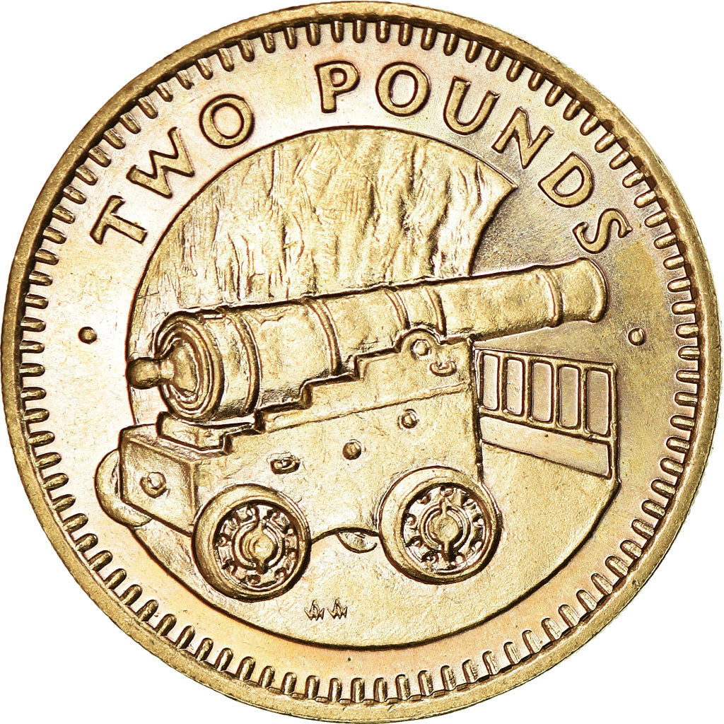 Monnaie, Gibraltar, Elizabeth II, 2 Pounds, 1990, SUP, Virenium, KM:24