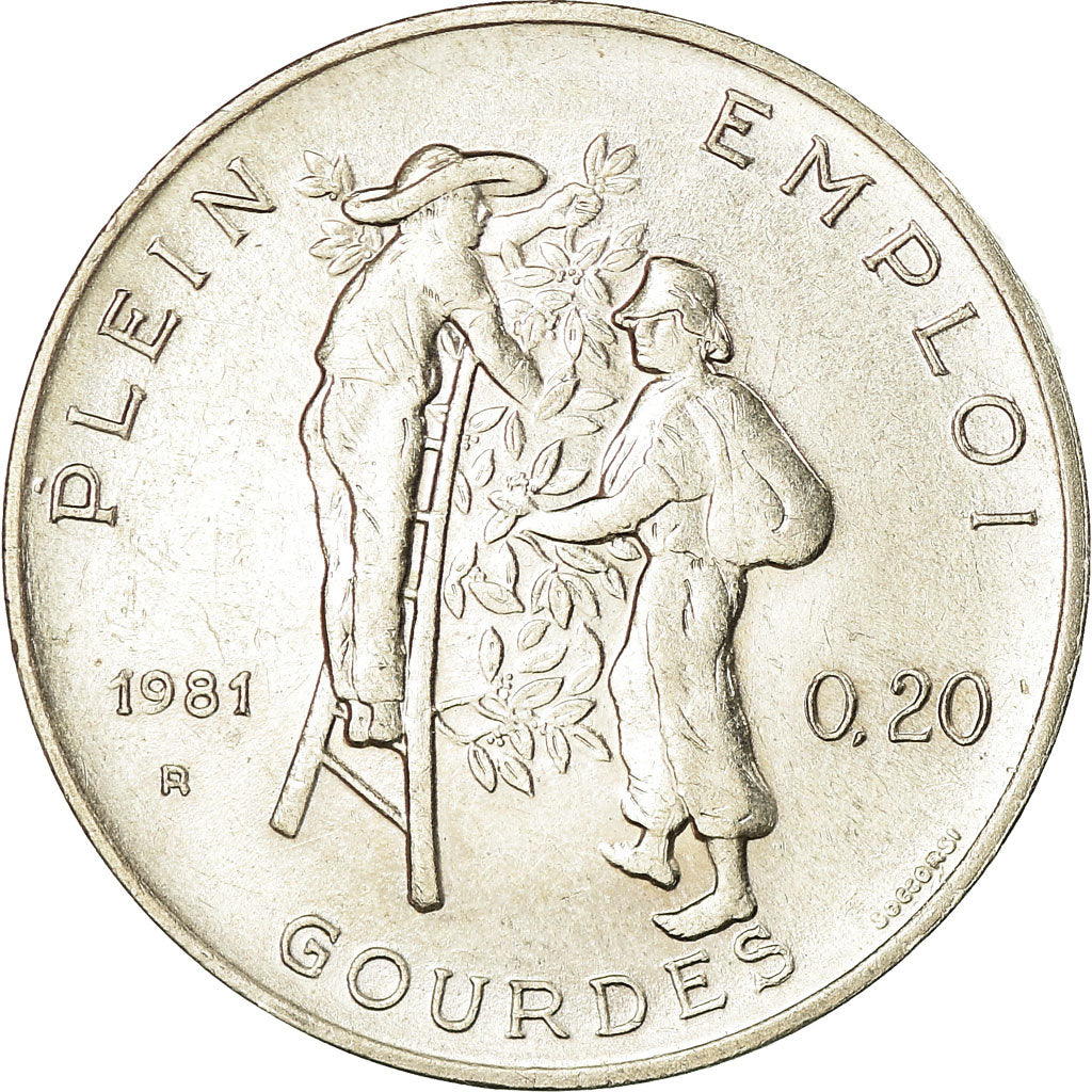 Coin, Haiti, 20 Centimes, 1981, AU(55-58), Copper-nickel, KM:147
