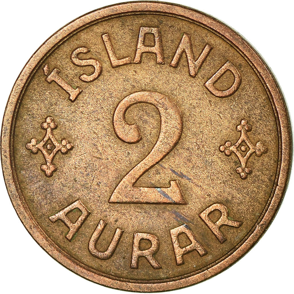 Coin, Iceland, Christian X, 2 Aurar, 1931, Copenhagen, EF(40-45), Bronze, KM:6.1
