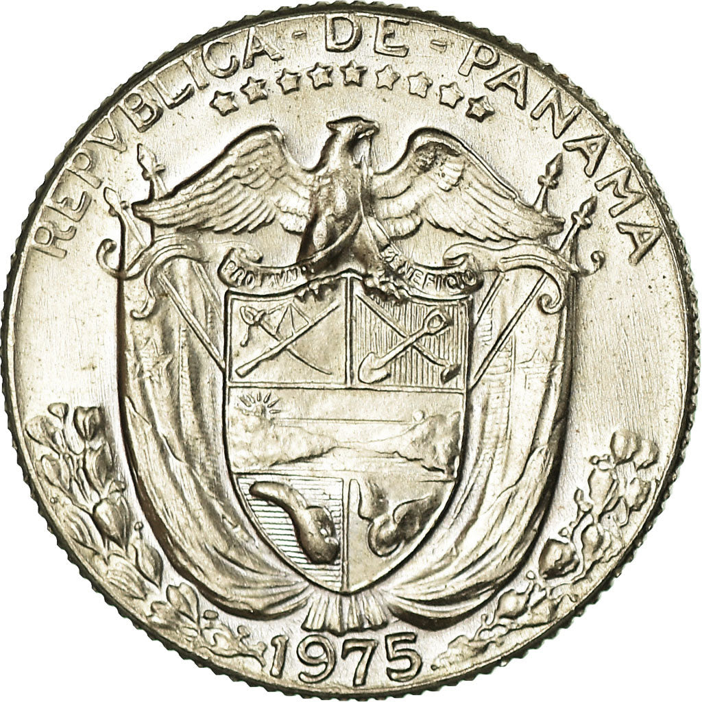 Coin, Panama, 10 Centesimos, 1975, Franklin Mint, EF(40-45), Copper-Nickel Clad
