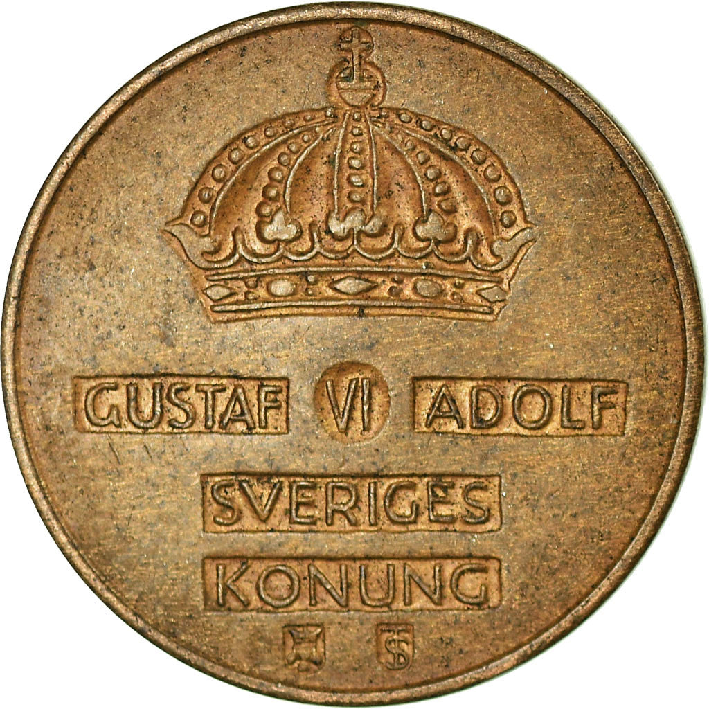 Moeda, Suécia, Gustaf VI, 2 Öre, 1960, EF(40-45), Bronze, KM:821