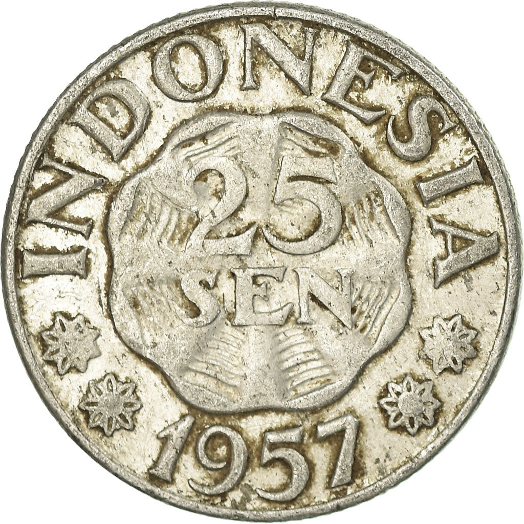 Monnaie, Indonésie, 25 Sen, 1957, TB+, Aluminium, KM:11