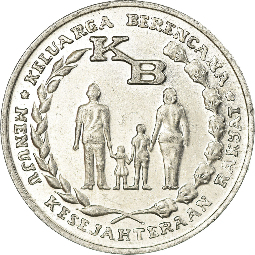 Moneda, Indonesia, 5 Rupiah, 1974, MBC+, Aluminio, KM:37