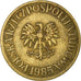 Moneda, Polonia, 5 Zlotych, 1985, Warsaw, BC+, Latón, KM:81.1