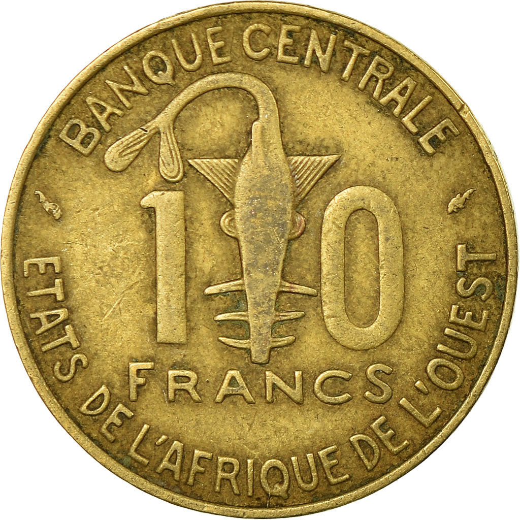 Coin, West African States, 10 Francs, 1993, Paris, VF(30-35), Aluminum-Bronze
