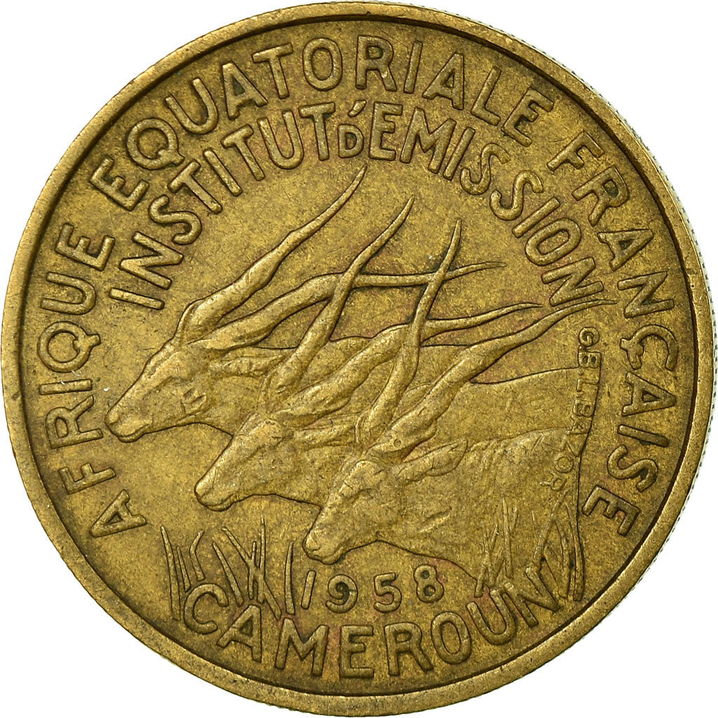 Münze, Kamerun, 25 Francs, 1958, Paris, S+, Aluminum-Bronze, KM:12