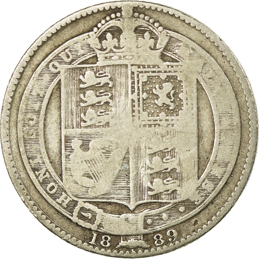 Coin, Great Britain, Victoria, Shilling, 1889, F(12-15), Silver, KM:774