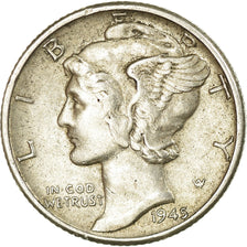 Coin, United States, Mercury Dime, Dime, 1945, U.S. Mint, Philadelphia
