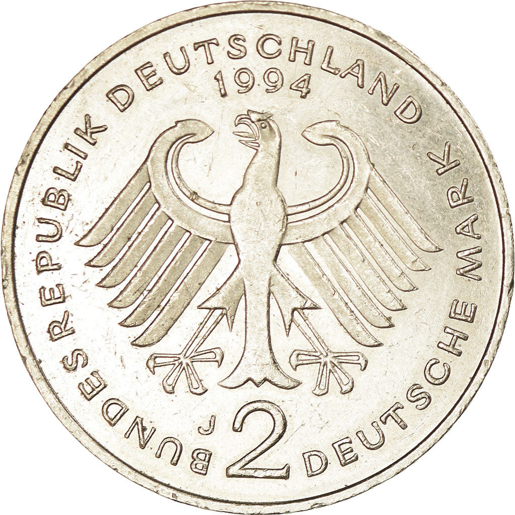 Coin, GERMANY - FEDERAL REPUBLIC, 2 Mark, 1994, Hambourg, EF(40-45)