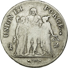 Moneda, Francia, Union et Force, 5 Francs, 1800, Bayonne, BC+, Plata, KM:639.6