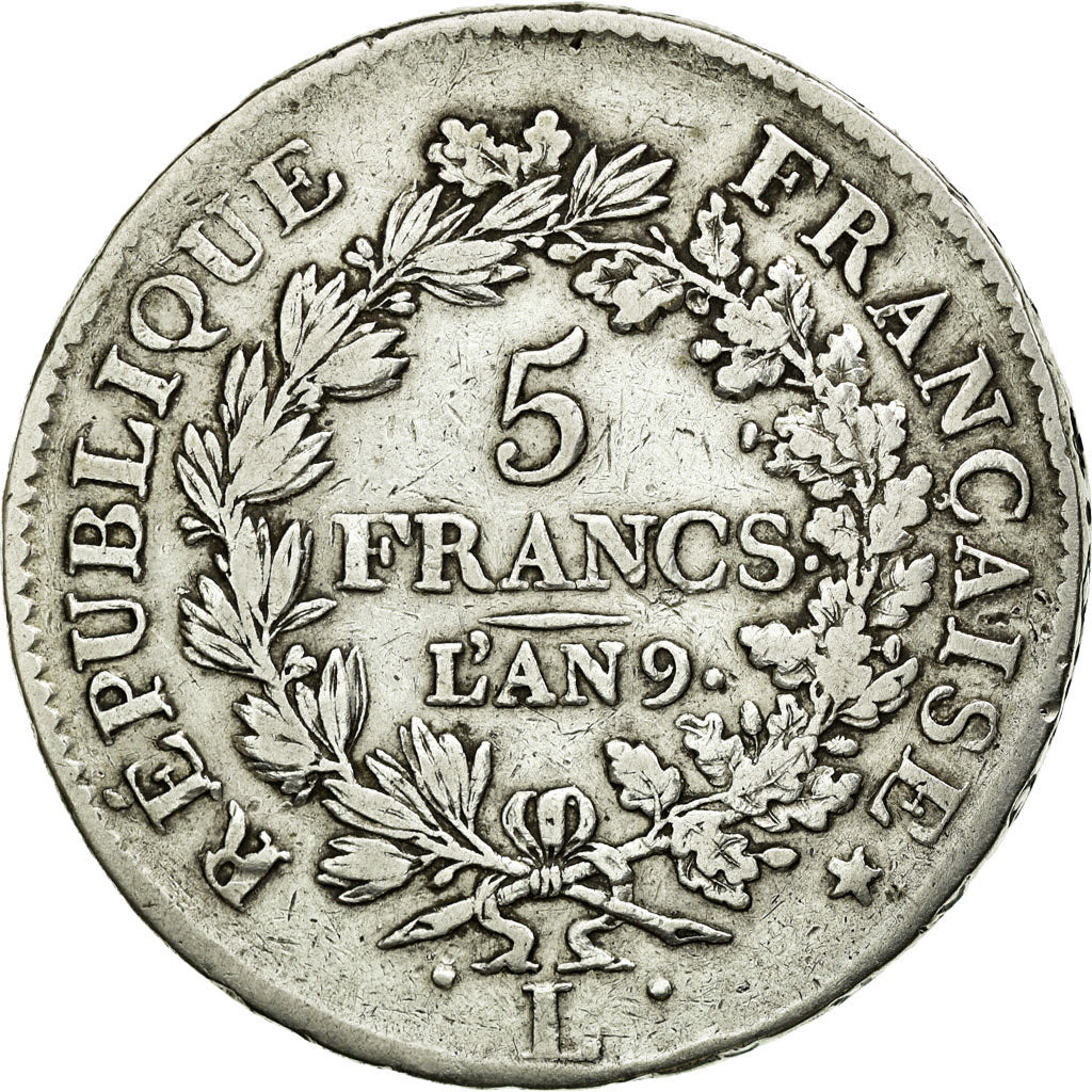 Coin, France, Union et Force, 5 Francs, 1800, Bayonne, VF(30-35), Silver