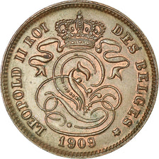Coin, Belgium, Leopold II, 2 Centimes, 1909, AU(55-58), Copper, KM:35.1
