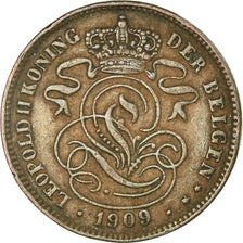 Moeda, Bélgica, 2 Centimes, 1909, EF(40-45), Cobre, KM:36