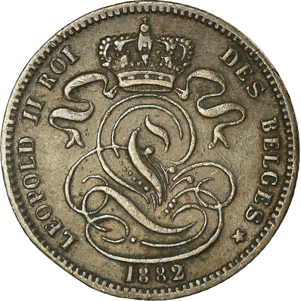 Coin, Belgium, Leopold II, Centime, 1882, EF(40-45), Copper, KM:33.1