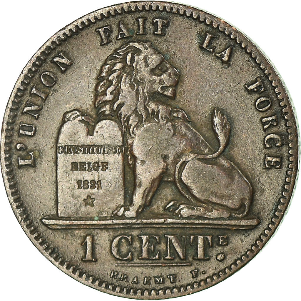 Coin, Belgium, Leopold II, Centime, 1882, EF(40-45), Copper, KM:33.1