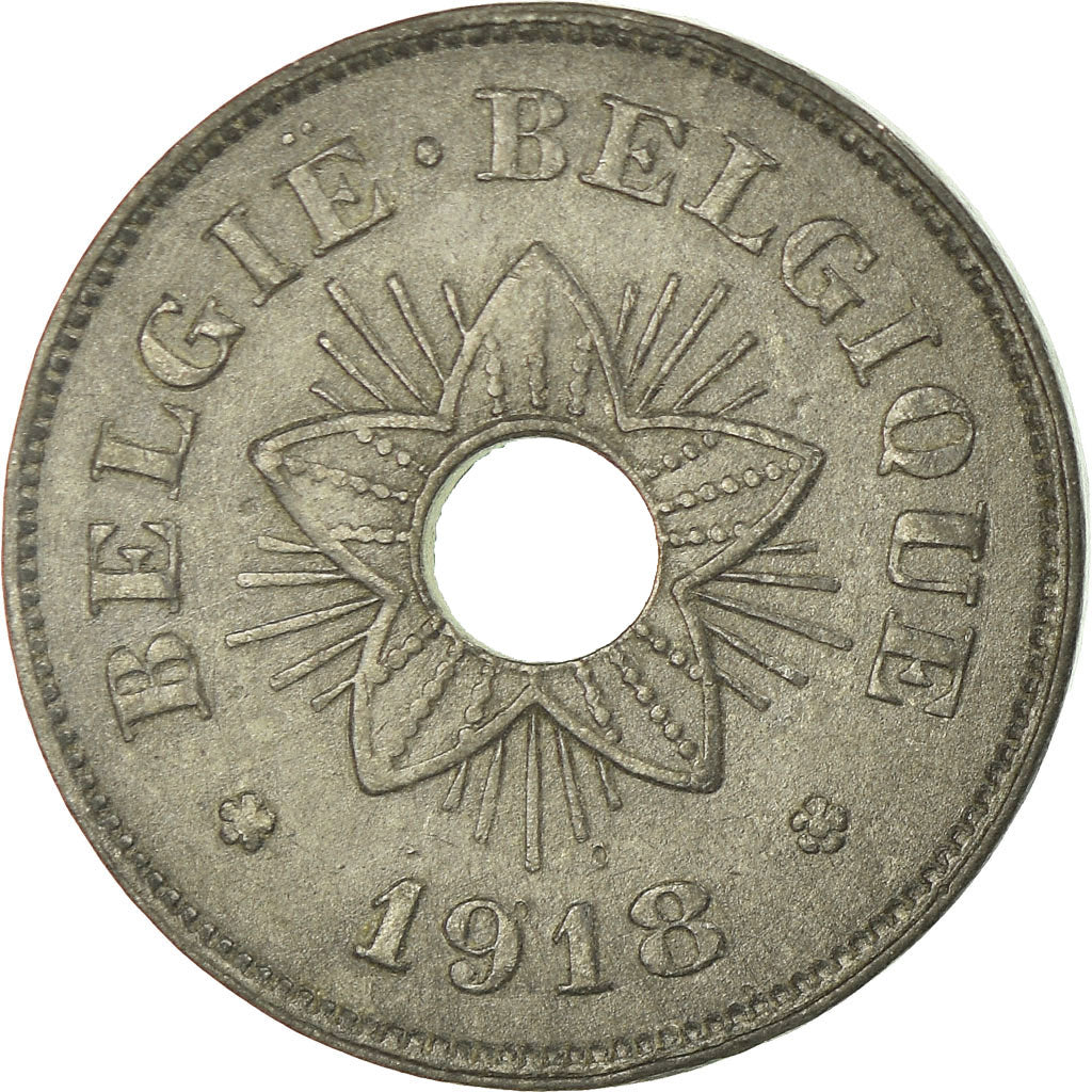 Coin, Belgium, 50 Centimes, 1918, EF(40-45), Zinc, KM:83