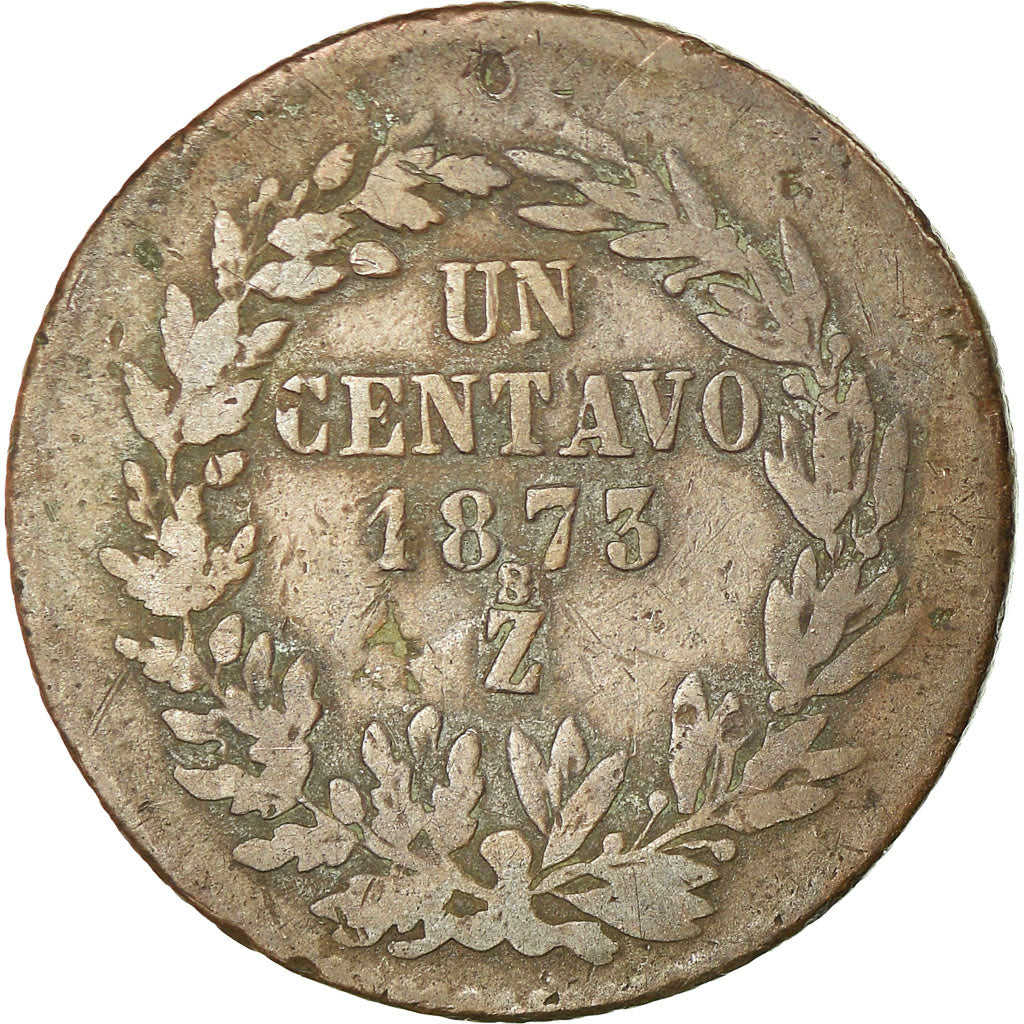 Moneda, México, Centavo, 1873, Mexico City, BC+, Latón, KM:418