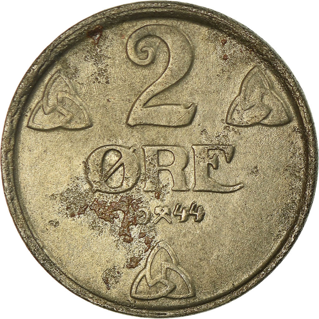 Coin, Norway, Haakon VII, 2 Öre, 1944, VF(20-25), Iron, KM:394